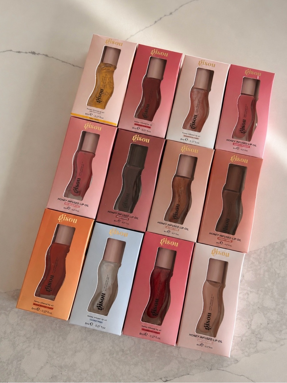 Honey-Infused Lip Oil available in multiple- Assorted Pink, Nude, Red, Brown!